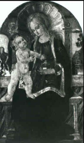Madonna And Child Enthroned With Saint John The Baptist In  The Distance - view 1