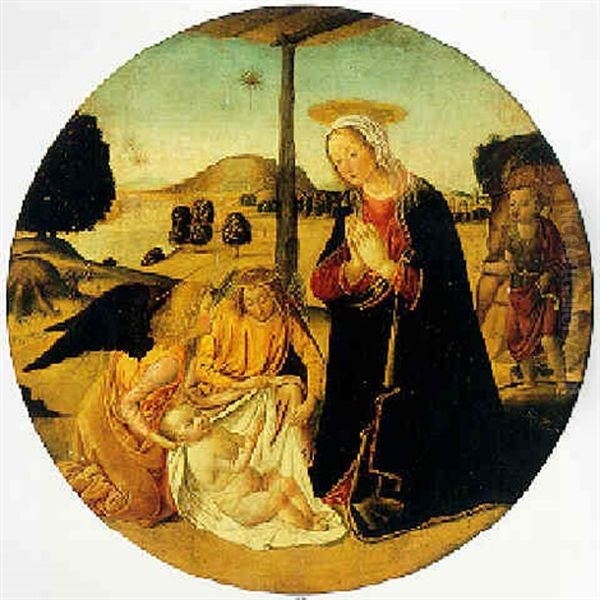 The Virgin Adoring The Christ Child In An Extensive Landscape, With Two Attendant Angels... - view 1