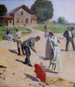 Partie De Croquet A Deauville by Paul Rossert