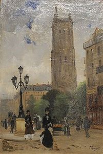 Paris, La Tour Saint Jacques by Paul Rossert