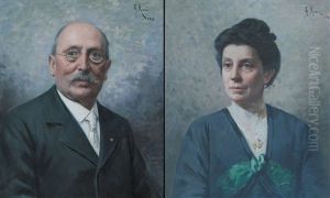 Ritratto Di Gentildonna (+ Ritratto Di Nobiluomo; 2 Works) by Alberto Rossi