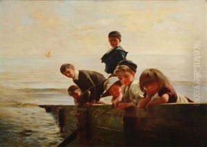Children Fishing At The Pier
