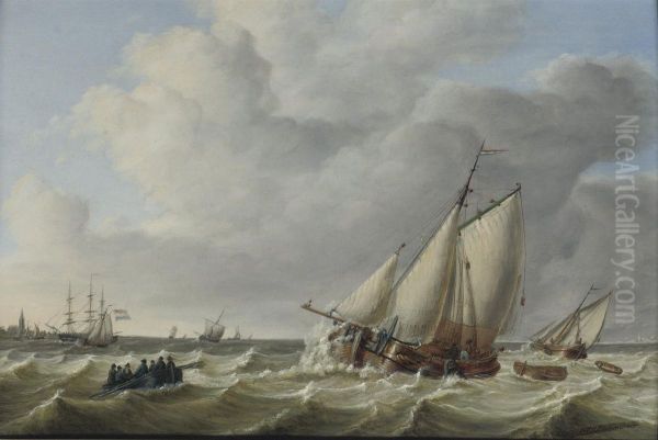 Sailing Vessels In Choppy Seas - view 1