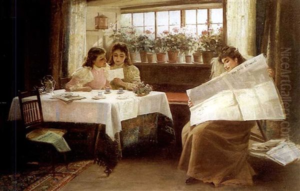 Three Girls Taking Breakfast - view 1