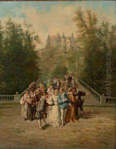Scene De Parc (2 Works) by Carlo Rossi