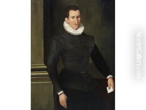 Portrait Of A Gentleman, Three-quarter-length, In A Black Embroidered Tunic