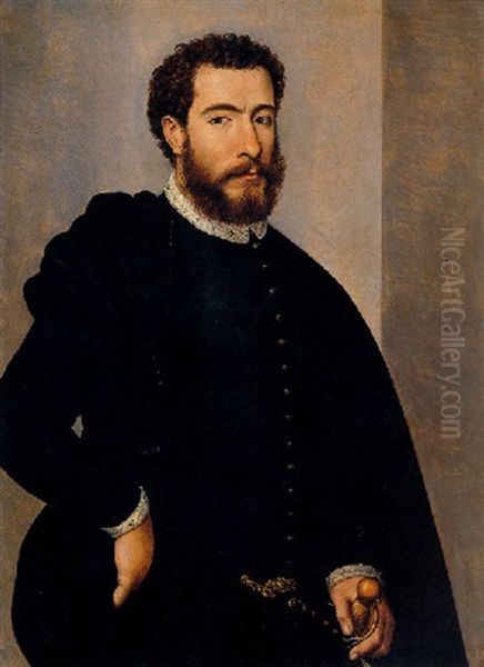 Portrait Of A Man Holding The Hilt Of A Sword - view 1