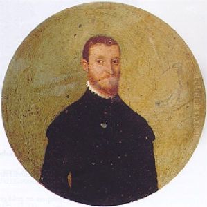 Portrait Of A Gentleman Wearing A Black Tunic And A White Ruff Collar Portrait Of A Gentleman Wearing A Black Tunic And A White Ruff Collar