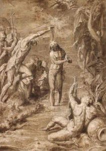 Bapteme Du Christ by Rancesco De' Rossi (see Salviati, Cecchino Del)