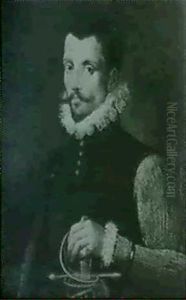 A Portrait Of A Gentleman, Half Length, Holding The Hilt Of A Sword In His Left Hand And Wearing A Jacket...