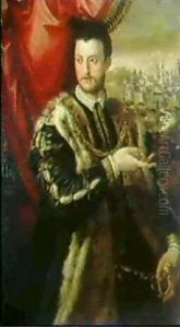 Bildnis Cosimo I. De'medici by Rancesco De' Rossi (see Salviati, Cecchino Del)