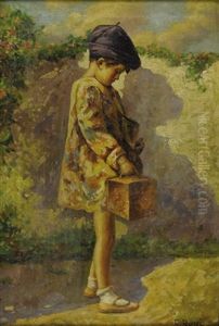 Girl Going To School by Gino Rossi