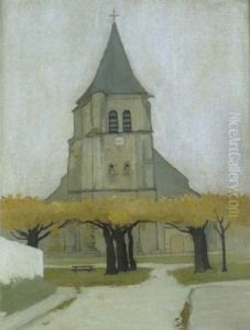 Les Arbres En Automne Sur La Place De L'eglise