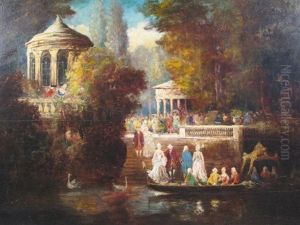 L'arrivee Des Invites Au Bal Masque by Lucius Rossi