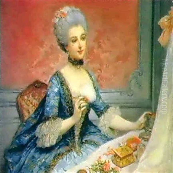 An Elegant Young Lady In Her Dressing Room - view 1