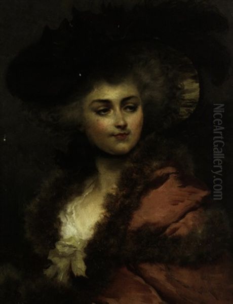 Elegante Frau Mit Schwarzem Hut - view 1