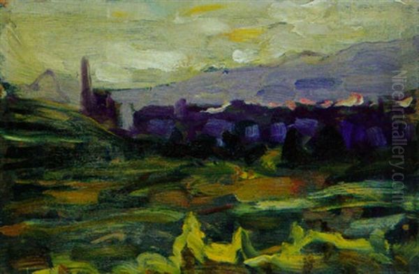 Landschaft Mit Ferner Bergkette - view 1