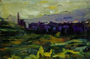 Landschaft Mit Ferner Bergkette by Luigi Rossi