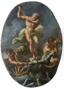 Neptune And His Attendants by Nicola Maria Rossi