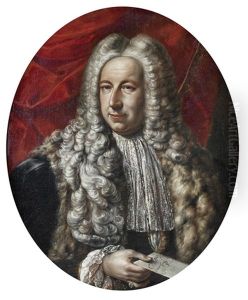 Portrait Of A Gentleman, In Blue Costume With A Lace Jabot, Holding A Letter