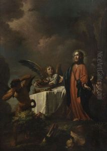 Gesu Tentato Nel Deserto Servito Dagli Angeli