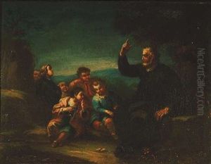 Schulstunde Bei Einem Priester by Pasquale de' Rossi