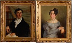 Portrait D'un Gentilhomme (+ Portrait D'une Dame De Qualite; Pair) by Francois Stanislas Rossignon