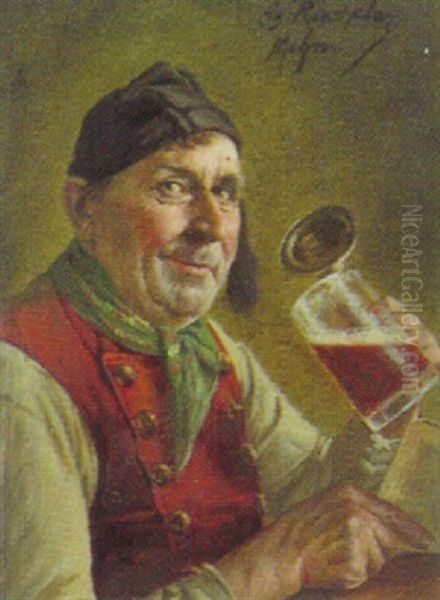 Bauer In Tracht Und Bierhumpen - view 1