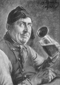 Brustportrait Eines Bauern Mit Masskrug