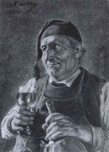 Drinking Wine by Georg Roessler