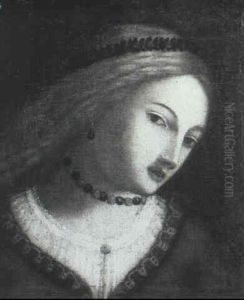 Head Of A Young Woman Wearing Amber Beads And Earrings