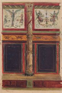 Vier Wandstudien Aus Der Romischen Villa Tiberius Und Ein Kircheninterieur Vier Wandstudien Aus Der Romischen Villa Tiberius Und Ein Kircheninterieur