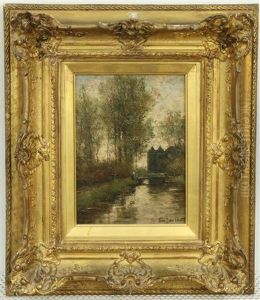 Een Buitenhuis Aan De Rivier De Vecht by Fredericus Jacobus Van Rossum Du Chattel