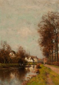 On The River Vecht by Fredericus Jacobus Van Rossum Du Chattel