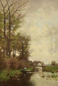 Punt On The River by Fredericus Jacobus Van Rossum Du Chattel