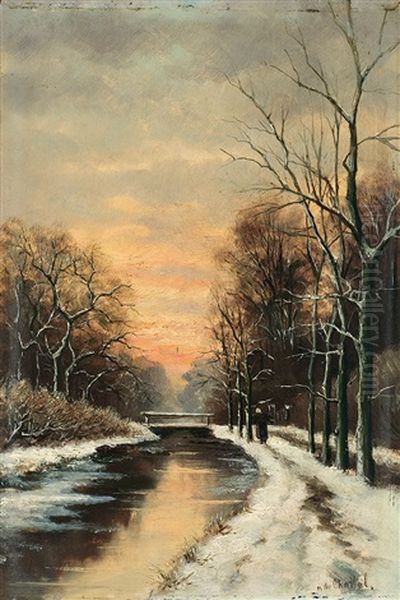 Abendliche Winterliche Kanallandschaft - view 1