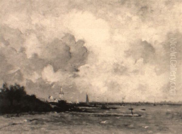 A River Landscape With A Village - view 1
