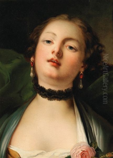 Portrait Of A Young Lady With A Black Lace Choker - view 1