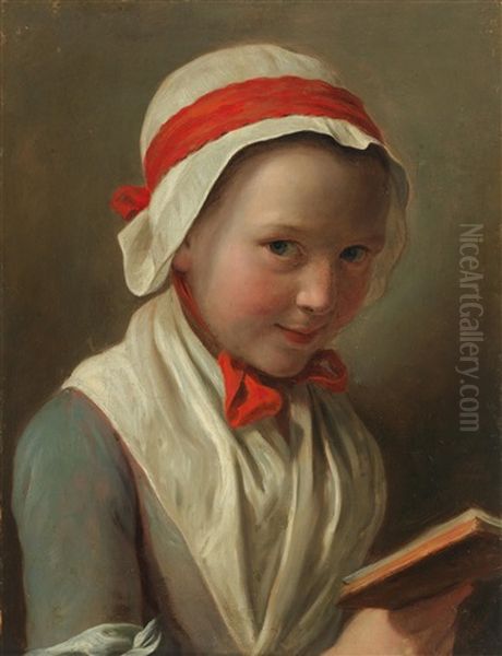 Portrait Of A Young Woman With A Book - view 1