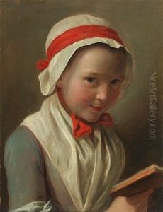 Portrait Of A Young Woman With A Book by Pietro Antonio Rotari