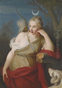 Diana, Goddess Of The Hunt, Leaning Against A Tree