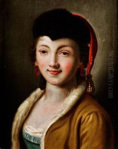 Portrait Einer Jungen Frau Mit Fellkappe by Pietro Antonio Rotari
