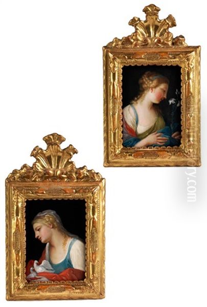 Madchen Mit Lilie Und Madchen Mit Zwei Tauben (pair) - view 1