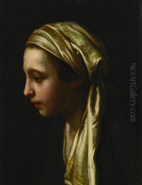 A Peasant Girl In Profile Wearing A White Scarf - view 1