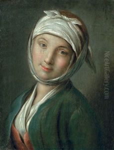 Bildnis Einer Jungen Frau Mit Weisem Kopftuch