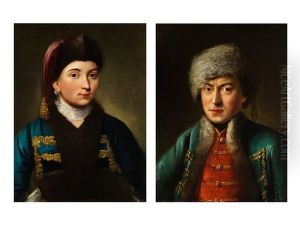 Portrait Eines Kosakenfursten (+ Portrait Einer Kosakenfurstin; Pair)