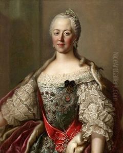 Half Length Portrait Of A Lady (catherine The Great Of Russia?) by Pietro Antonio Rotari