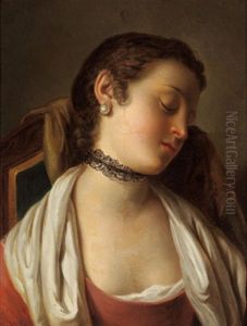 Giovane Donna Che Dorme (+ Giovane Donna Con Un Monile Nero; Pair)