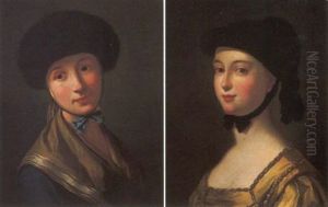 Fanciulla In Abito Turchese E Cappello Di Pelo by Pietro Antonio Rotari