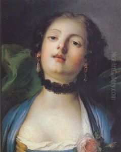 Portrait Of A Young Lady With A Black Lace Choker by Pietro Antonio Rotari